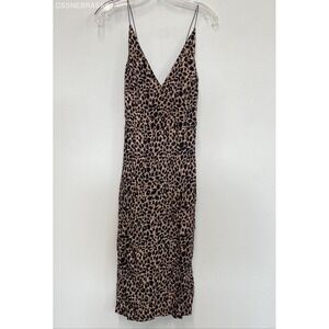 Topshop‎ Brown Leopard Print Pencil Dress - Size 8